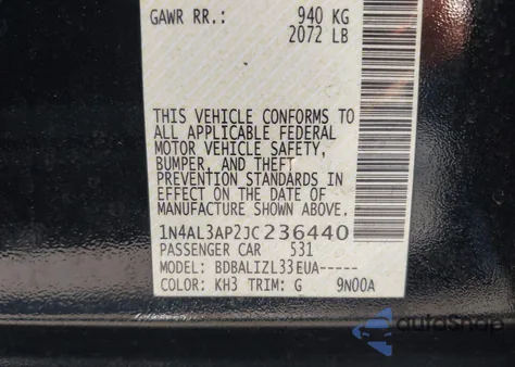 2018 Nissan Altima 2.5 Sv из США, поврежденный, VIN 1N4AL3AP2JC236440